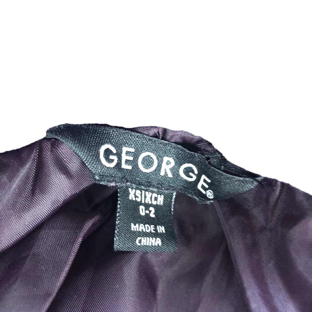 George Purple Belted Double Breasted Peacoat Fitted A-Line Jacket Coat XS - Picture 8 of 8